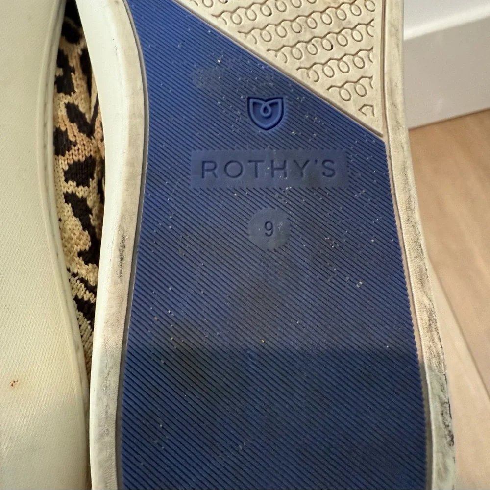 Rothy’s Leopard Print Slip-On Sneakers Womens Size 9 Casual Everyday Walking - Picture 8 of 8